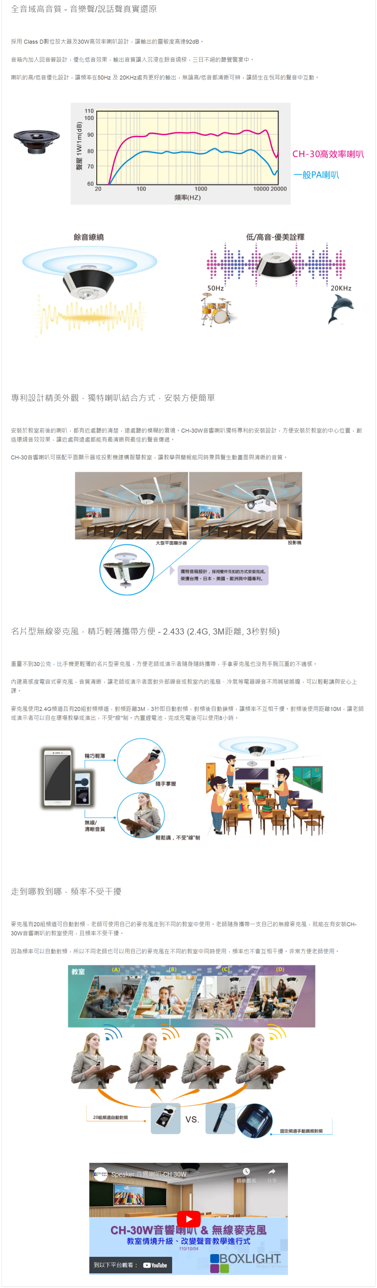 CH-30W 無線麥克風擴音喇叭組